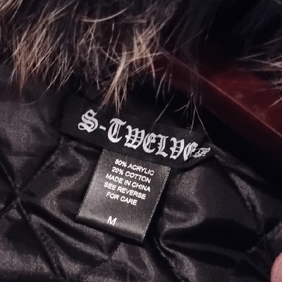 S-Twelve Gray and Black Utility Jacket with Fur Trim Y2K Vintage - Picture 3 of 15